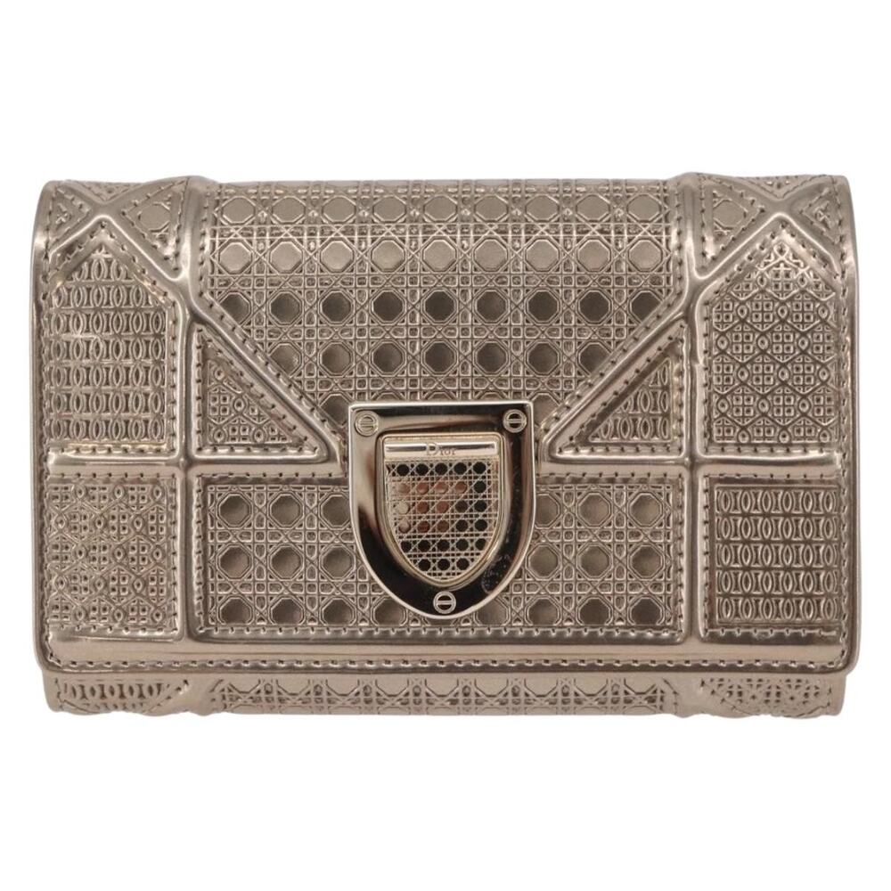 Dior Leather Diorama Wallet Gold